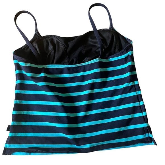 Nautica Swim Top two tone Navy/Turquoise Sz 10 - Picture 3 of 5